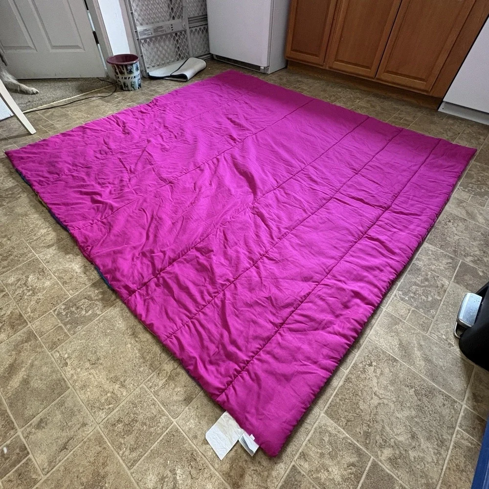 Y2K Millennial Seventeen Bed Comforter Pink Purple Blue Green Striped ~84x84 EUC
